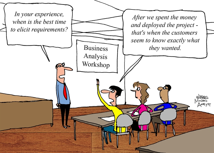 Humor - Cartoon: When is the Best Time to Elicit Requirements?